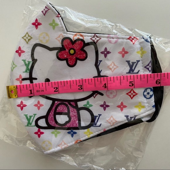 Hello Kitty face mask colorful rainbow reusable flower designer style new one sz - Picture 5 of 6